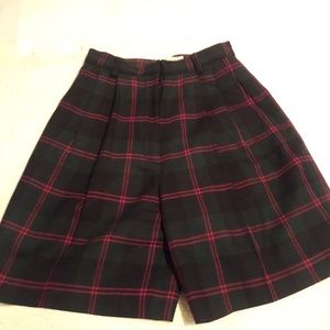 Dark green and black Tartan Wool shorts